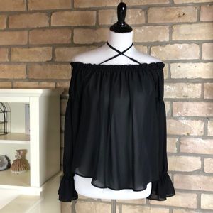 Black chiffon blouse